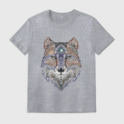 Футболка хлопковая мужская Точечный волк, цвет: меланж