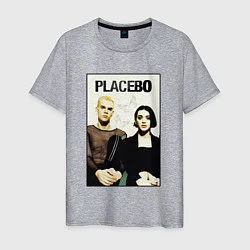 Футболка хлопковая мужская Placebo рок-группа, цвет: меланж
