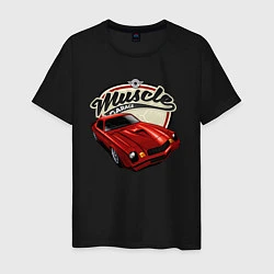 Футболка хлопковая мужская Muscle Красная классика авто, цвет: черный