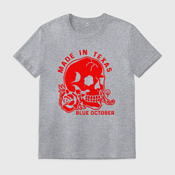 Футболка хлопковая мужская Blue october череп,, цвет: меланж