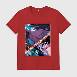 Футболка хлопковая мужская Джотаро Куджо из ДжоДжо, цвет: красный