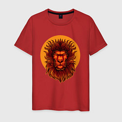 Футболка хлопковая мужская Солнечный лев, цвет: красный