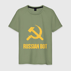 Футболка хлопковая мужская Atomic Heart: Russian Bot, цвет: авокадо