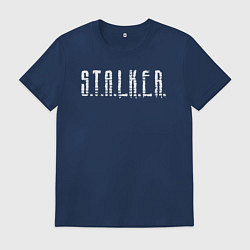Футболка хлопковая мужская S T A L K E R - Logo, цвет: тёмно-синий