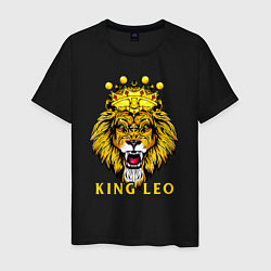 Футболка хлопковая мужская KING LEO Король Лев, цвет: черный