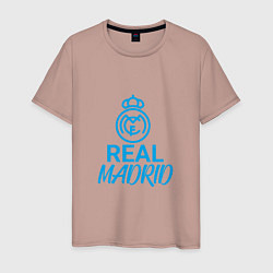 Футболка хлопковая мужская Real Madrid Football, цвет: пыльно-розовый