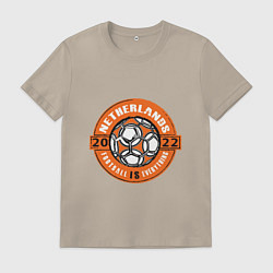 Футболка хлопковая мужская Netherlands 2022, цвет: миндальный