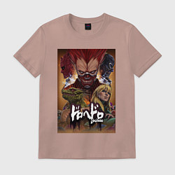 Футболка хлопковая мужская Dorohedoro All, цвет: пыльно-розовый