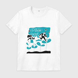 Футболка хлопковая мужская КОНЦЕПЦИЯ РОСТА, цвет: белый