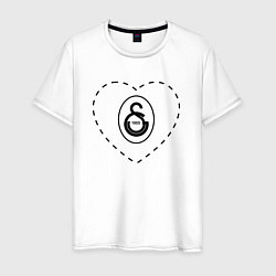 Футболка хлопковая мужская Лого Galatasaray в сердечке, цвет: белый