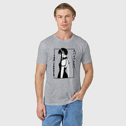 Футболка хлопковая мужская Spy x Family Yor Forger со спины, цвет: меланж — фото 2