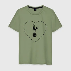 Футболка хлопковая мужская Лого Tottenham в сердечке, цвет: авокадо