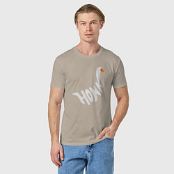 Футболка хлопковая мужская Honk White Гусь Белый, цвет: миндальный — фото 2