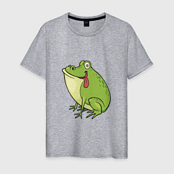 Футболка хлопковая мужская Милый Лягушонок, цвет: меланж