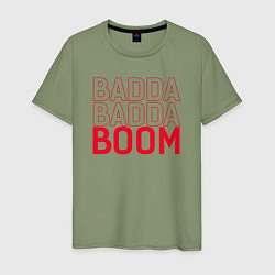 Футболка хлопковая мужская Badda Badda Boom, цвет: авокадо