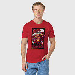 Футболка хлопковая мужская ЛУФФИ 5 ЙОНКО ONE PIECE, цвет: красный — фото 2