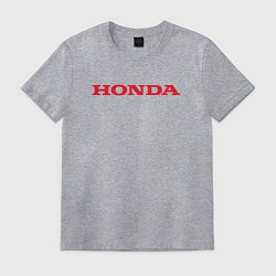 Футболка хлопковая мужская HONDA ХОНДА LOGO спина, цвет: меланж
