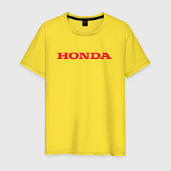 Футболка хлопковая мужская HONDA ХОНДА LOGO спина, цвет: желтый