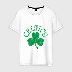 Футболка хлопковая мужская Basketball - Celtics, цвет: белый