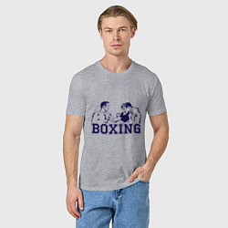 Футболка хлопковая мужская Бокс Boxing is cool, цвет: меланж — фото 2