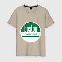 Футболка хлопковая мужская Boston Basketball, цвет: миндальный
