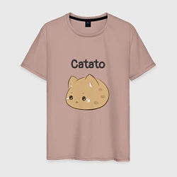 Футболка хлопковая мужская Catato cotton, цвет: пыльно-розовый