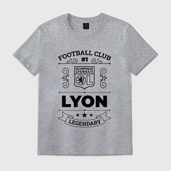 Футболка хлопковая мужская Lyon: Football Club Number 1 Legendary, цвет: меланж