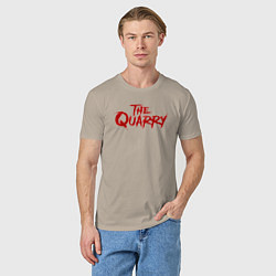 Футболка хлопковая мужская The Quarry logo, цвет: миндальный — фото 2