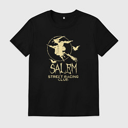 Футболка хлопковая мужская Salem Street Racing Club, цвет: черный