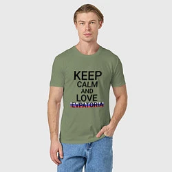 Футболка хлопковая мужская Keep calm Evpatoria Евпатория, цвет: авокадо — фото 2