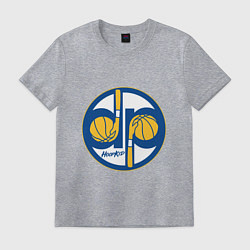 Футболка хлопковая мужская Warriors - Hoop Kid, цвет: меланж