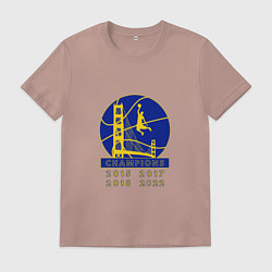 Футболка хлопковая мужская Champions - Warriors, цвет: пыльно-розовый