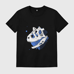 Футболка хлопковая мужская Череп Динозавра Карнотавр, цвет: черный