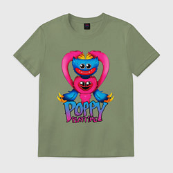 Футболка хлопковая мужская POPPY PLAYTIME HAGGY WAGGY AND KISSY MISSY ПОППИ П, цвет: авокадо
