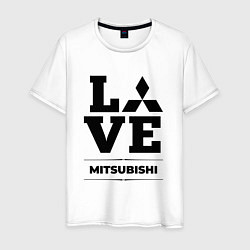 Футболка хлопковая мужская Mitsubishi Love Classic, цвет: белый