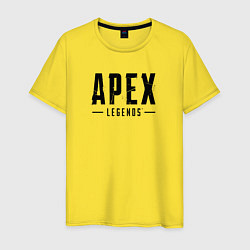 Футболка хлопковая мужская Логотип игры Apex Legends, цвет: желтый