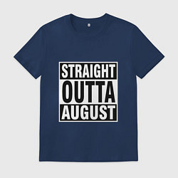 Футболка хлопковая мужская Прямо из августа, цвет: тёмно-синий