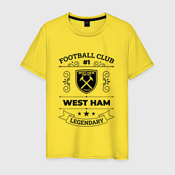 Футболка хлопковая мужская West Ham: Football Club Number 1 Legendary, цвет: желтый