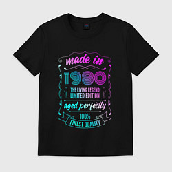 Футболка хлопковая мужская Made in 1980, цвет: черный