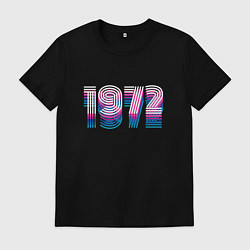 Футболка хлопковая мужская 1972 Год Ретро Неон, цвет: черный