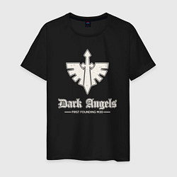Футболка хлопковая мужская Темные ангелы лого винтаж, цвет: черный