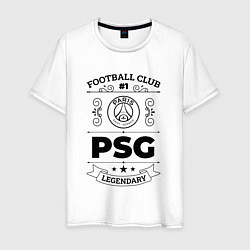 Футболка хлопковая мужская PSG: Football Club Number 1 Legendary, цвет: белый