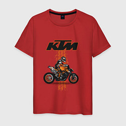 Футболка хлопковая мужская KTM Moto theme, цвет: красный
