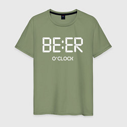 Футболка хлопковая мужская Beer oclock Пивной час, цвет: авокадо