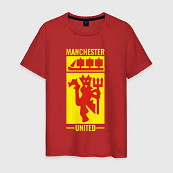 Футболка хлопковая мужская Манчестер Юнайтед символ, цвет: красный