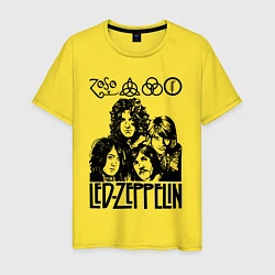 Футболка хлопковая мужская Led Zeppelin Black, цвет: желтый
