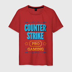 Футболка хлопковая мужская Игра Counter Strike PRO Gaming, цвет: красный