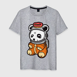 Футболка хлопковая мужская Космо панда, цвет: меланж