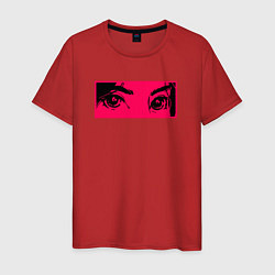 Футболка хлопковая мужская Anime Sad Eye, цвет: красный