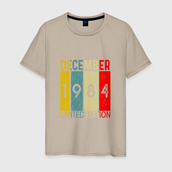Футболка хлопковая мужская 1984 - Декабрь, цвет: миндальный